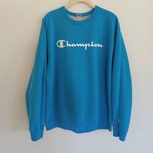 CHAMPION POWERBLEND GRAPHIC CREW NECK SWEATSHIRT SIZE LARGE